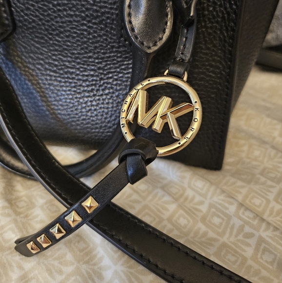 Small Pebbled Michael Kors Black Satchel - Picture 9 of 12